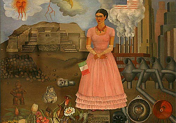 frida kahlo self portrait on the border