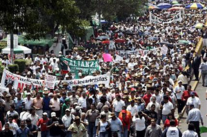 Mexican Workers Protest U.S. Influence