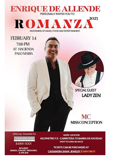 Valentine’s Day Dinner and Concert with Enrique de Allende