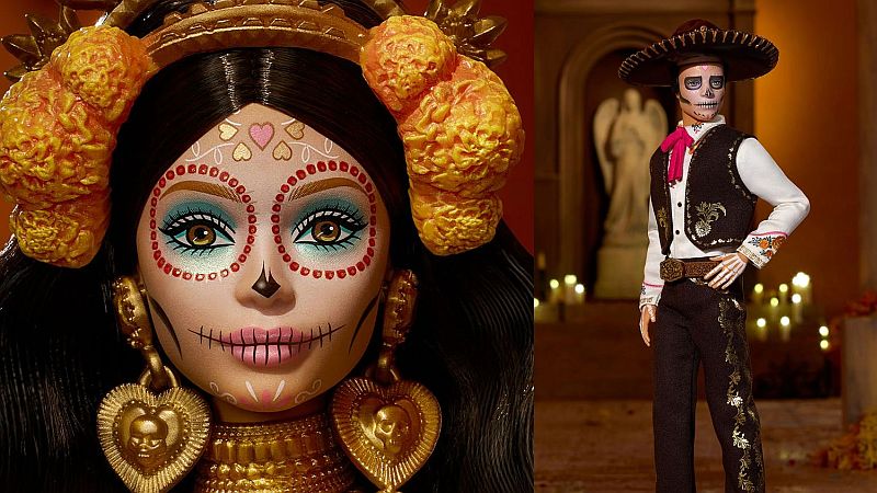 Iconic Dolls, Barbie and Ken, Honor Day of the Dead Tradition Iconic Dolls, Barbie and Ken, Honor Day of the Dead Tradition