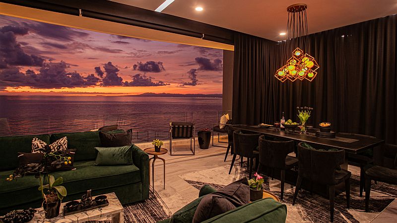 CRATE Interiors Unveils a Luxe All-Black Beachfront Residence