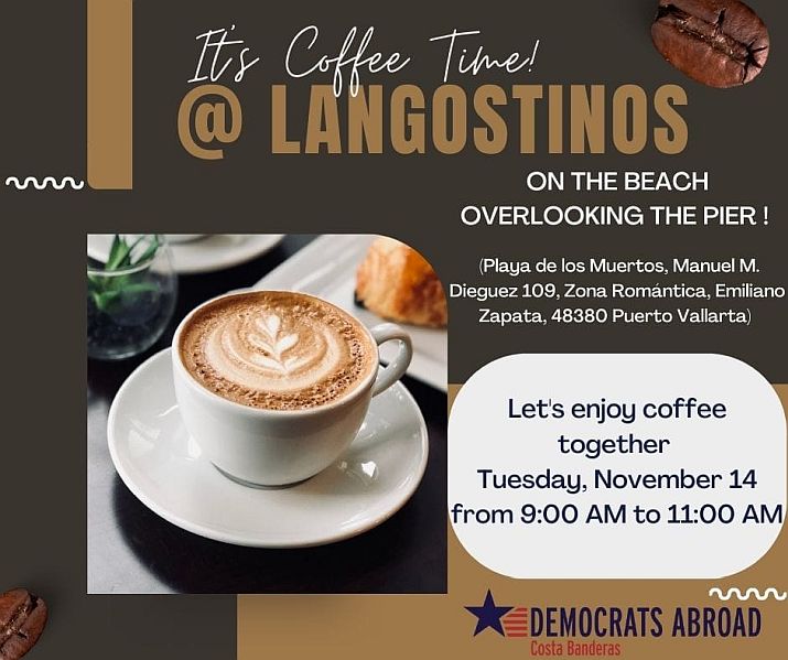 Join Democrats Abroad for Coffee on the Beach November 14