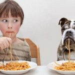 dog-kid-eating-pasta